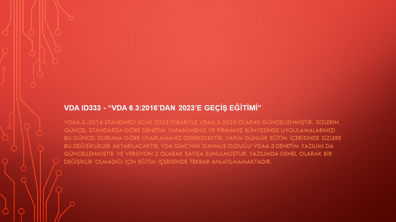 ID 333-VDA 6.3(2023) Upgrade Eğitimi